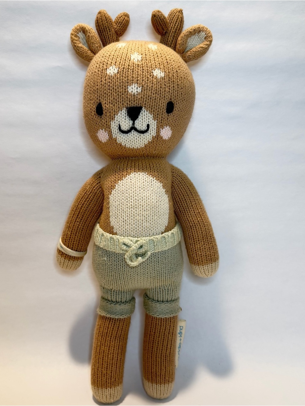 Cuddle + Kind 14” Elliott The Fawn Deer Plush Stuffed Animal Hand Knit Peru